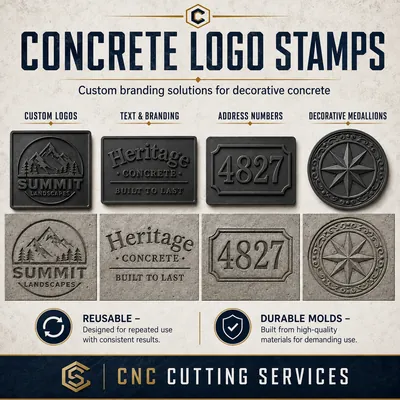 Custom concrete logo stamps shipped nationwide